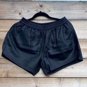 OAK Black leather shorts